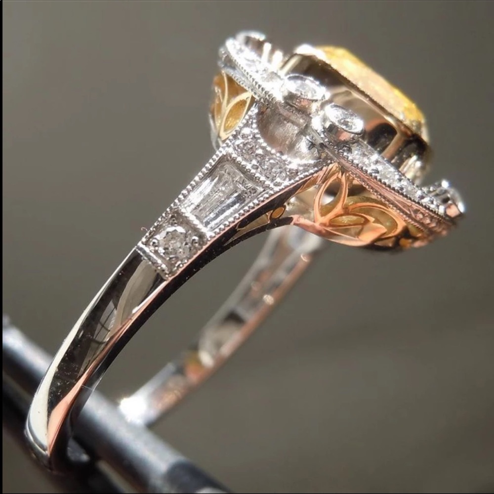 New Vintage 925 Silver Luxury Square Carving Ring - Picture 5 of 7